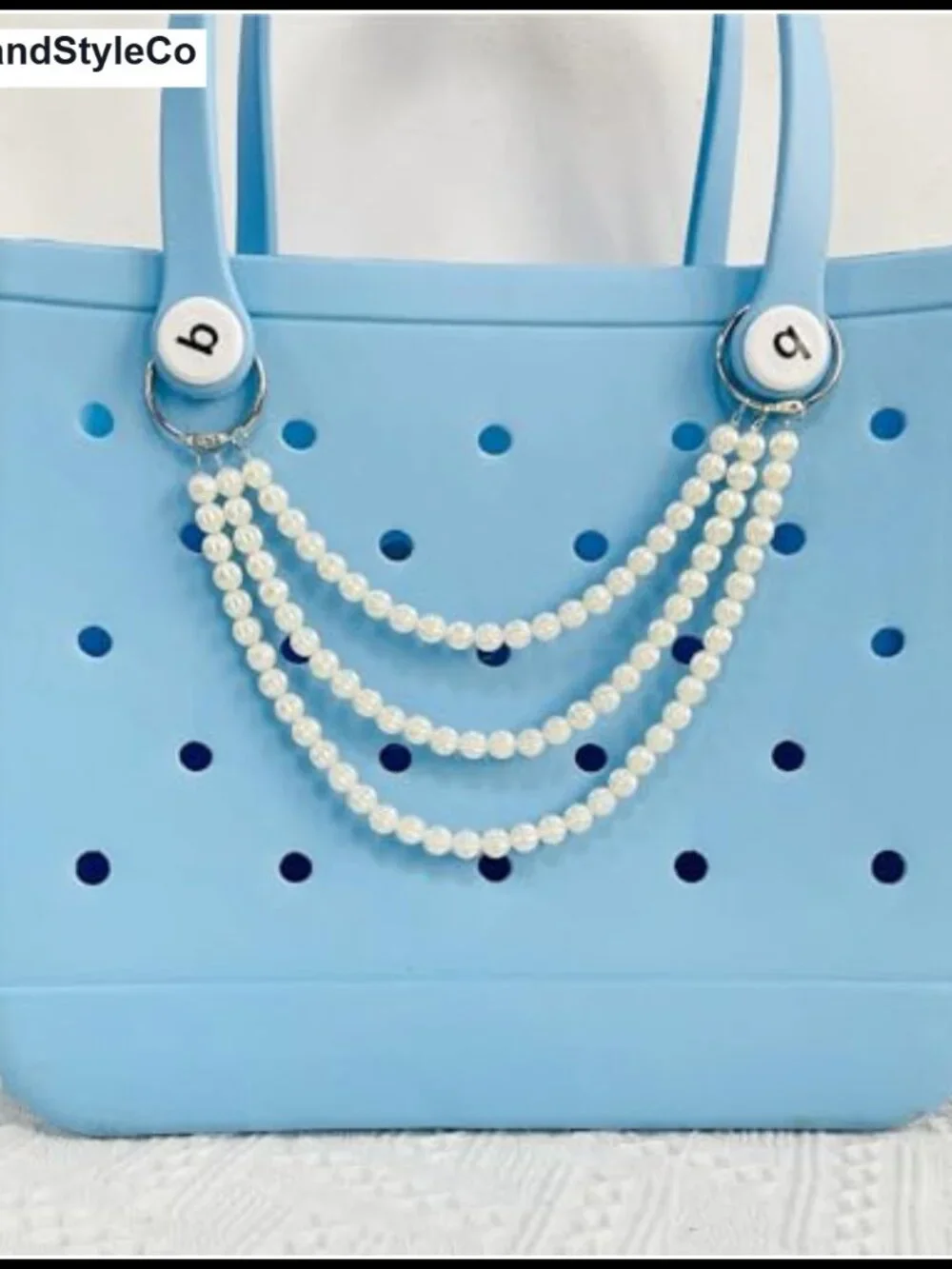 Vintage Pearl Detachable Chains Keychain Bag Charm for Women